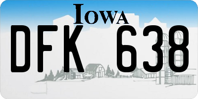 IA license plate DFK638