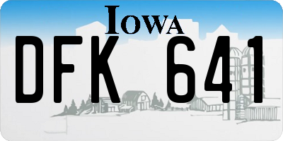 IA license plate DFK641