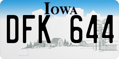 IA license plate DFK644