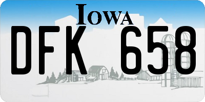 IA license plate DFK658