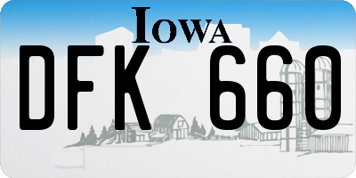 IA license plate DFK660