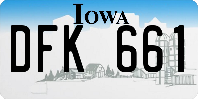 IA license plate DFK661