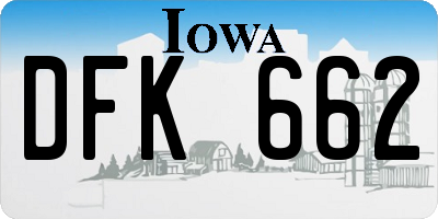 IA license plate DFK662