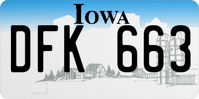 IA license plate DFK663