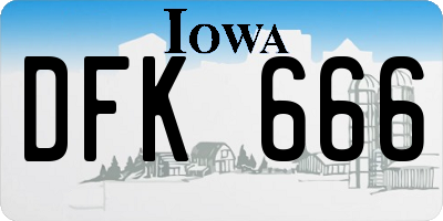 IA license plate DFK666