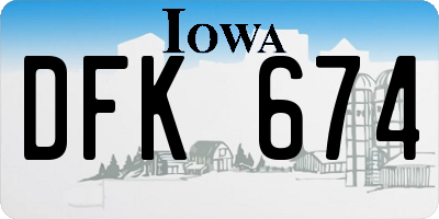 IA license plate DFK674