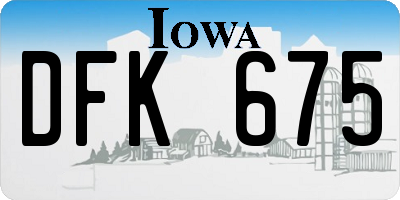 IA license plate DFK675
