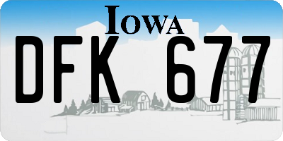 IA license plate DFK677