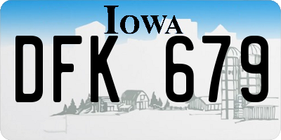 IA license plate DFK679