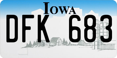 IA license plate DFK683