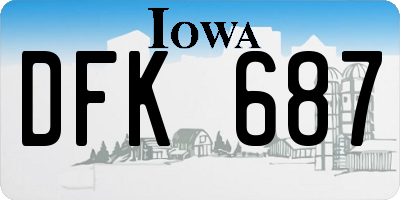 IA license plate DFK687