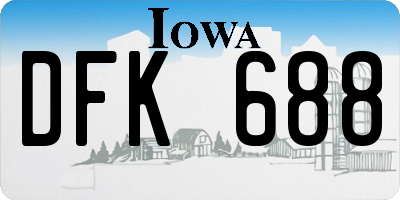 IA license plate DFK688