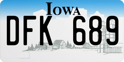 IA license plate DFK689