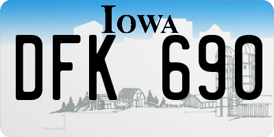 IA license plate DFK690