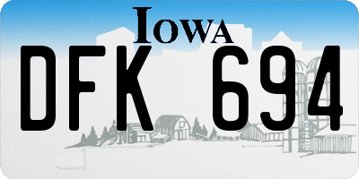 IA license plate DFK694