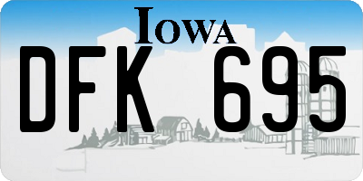 IA license plate DFK695