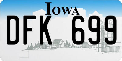 IA license plate DFK699