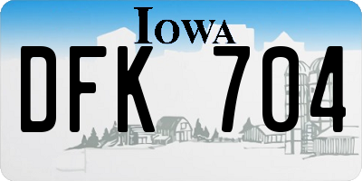 IA license plate DFK704