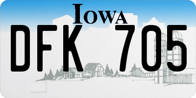 IA license plate DFK705