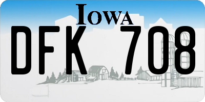 IA license plate DFK708