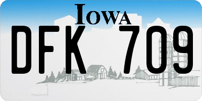 IA license plate DFK709