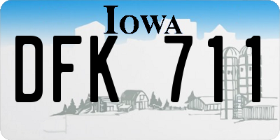 IA license plate DFK711