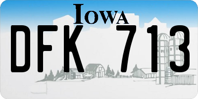 IA license plate DFK713