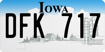 IA license plate DFK717