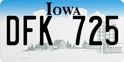 IA license plate DFK725