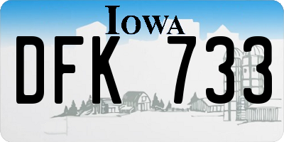 IA license plate DFK733