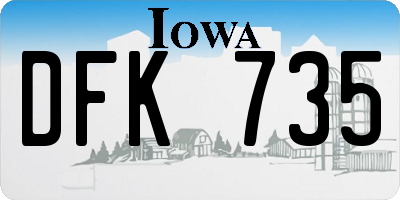 IA license plate DFK735