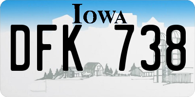 IA license plate DFK738