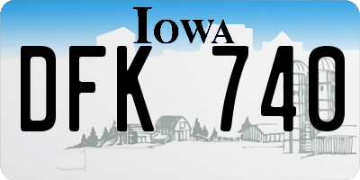 IA license plate DFK740