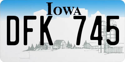 IA license plate DFK745