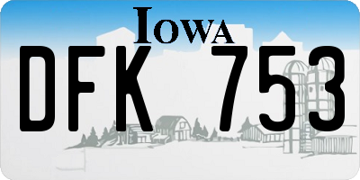 IA license plate DFK753