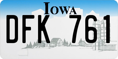IA license plate DFK761