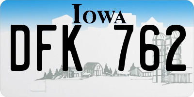 IA license plate DFK762