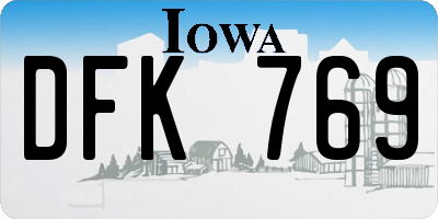 IA license plate DFK769