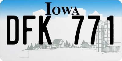IA license plate DFK771