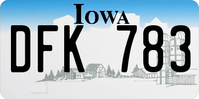 IA license plate DFK783