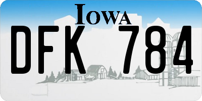 IA license plate DFK784