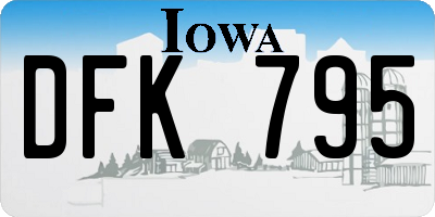 IA license plate DFK795
