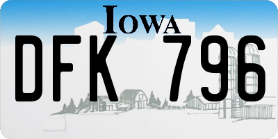 IA license plate DFK796