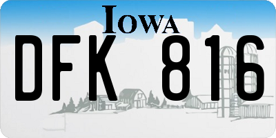 IA license plate DFK816