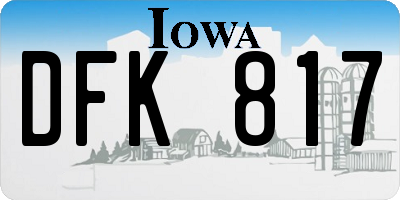 IA license plate DFK817