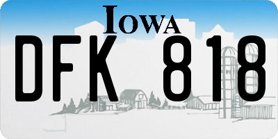 IA license plate DFK818