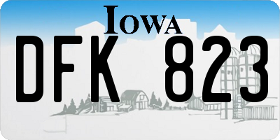 IA license plate DFK823