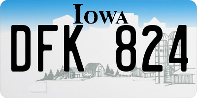 IA license plate DFK824