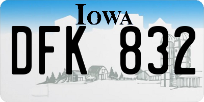 IA license plate DFK832