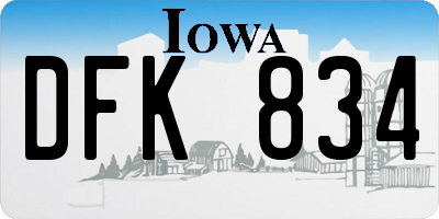 IA license plate DFK834